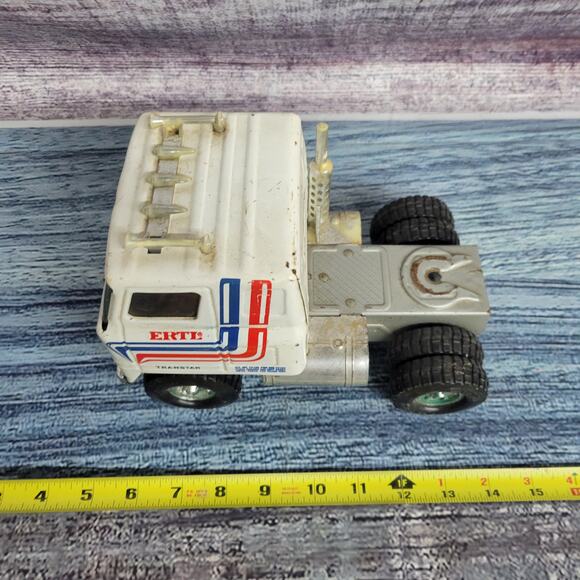 Vtg Ertl transtar Pressed Steel International cabover single axle semi white - Picture 2 of 8